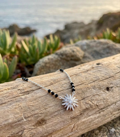 Italian Silver 925 Hallmarked Mangalsutra for Women |CZ Pendant | Black Beads Chain | Daily Wear & Gift for Wife