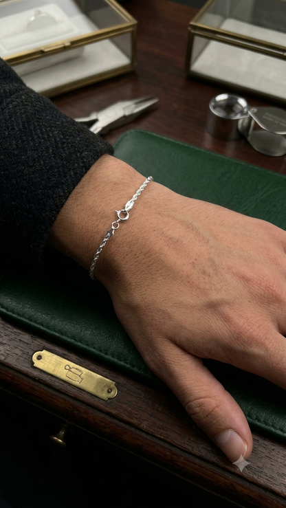 Sterling Silver Rope Chain Bracelet