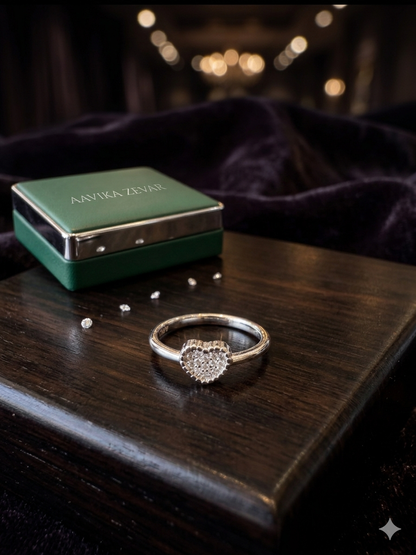 925 Sterling Silver heart shape Ring for Women | Elegant Daily Wear Silver Ring