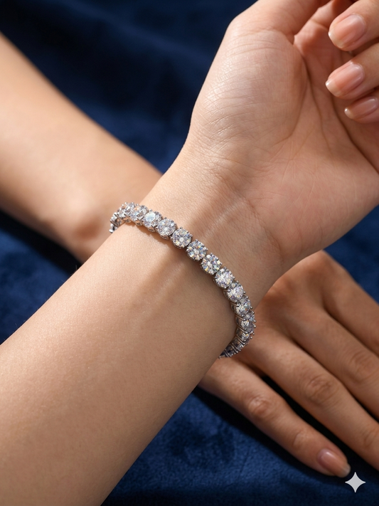 Silver Adjustable Tennis Bracelet for Women