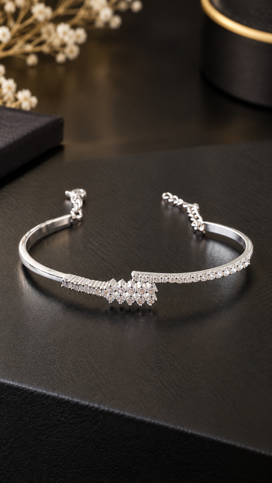 Geometric Starburst Cluster Silver Cuff
