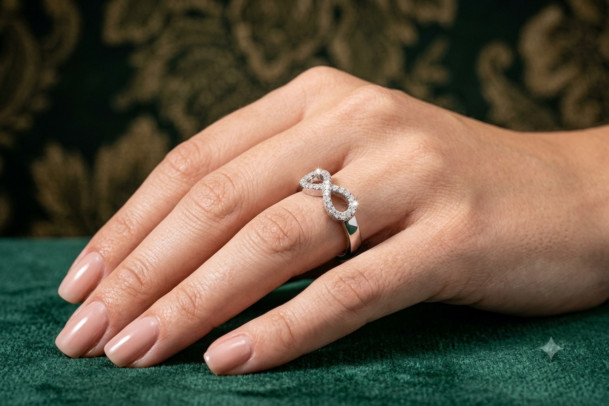 Aavika Zevar Sterling Silver infinity Ring | infinity Jewelry for Women