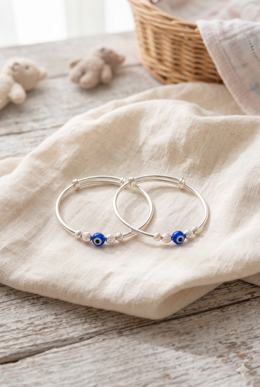 Evil eye Silver Kids Bangles