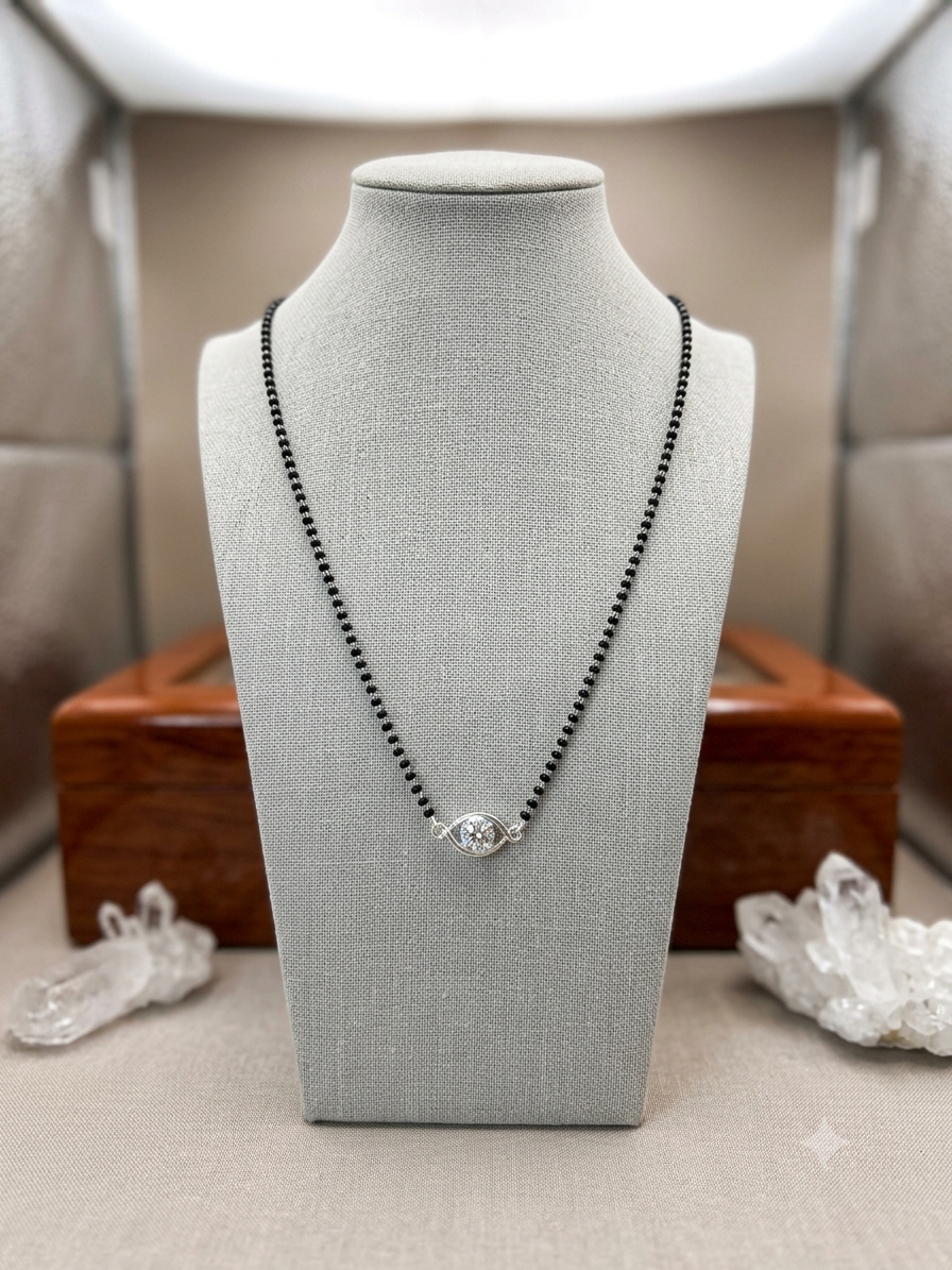 Stylish eye Pendant Silver Mangalsutra for Women