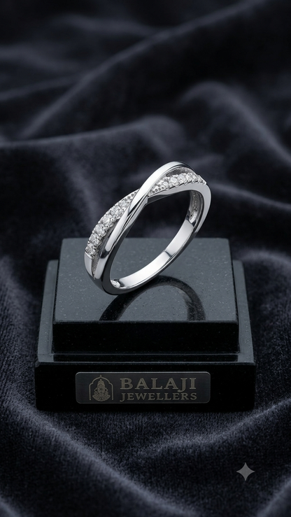 Elegant Intertwined Infinity Cross Ring in Sterling Silver