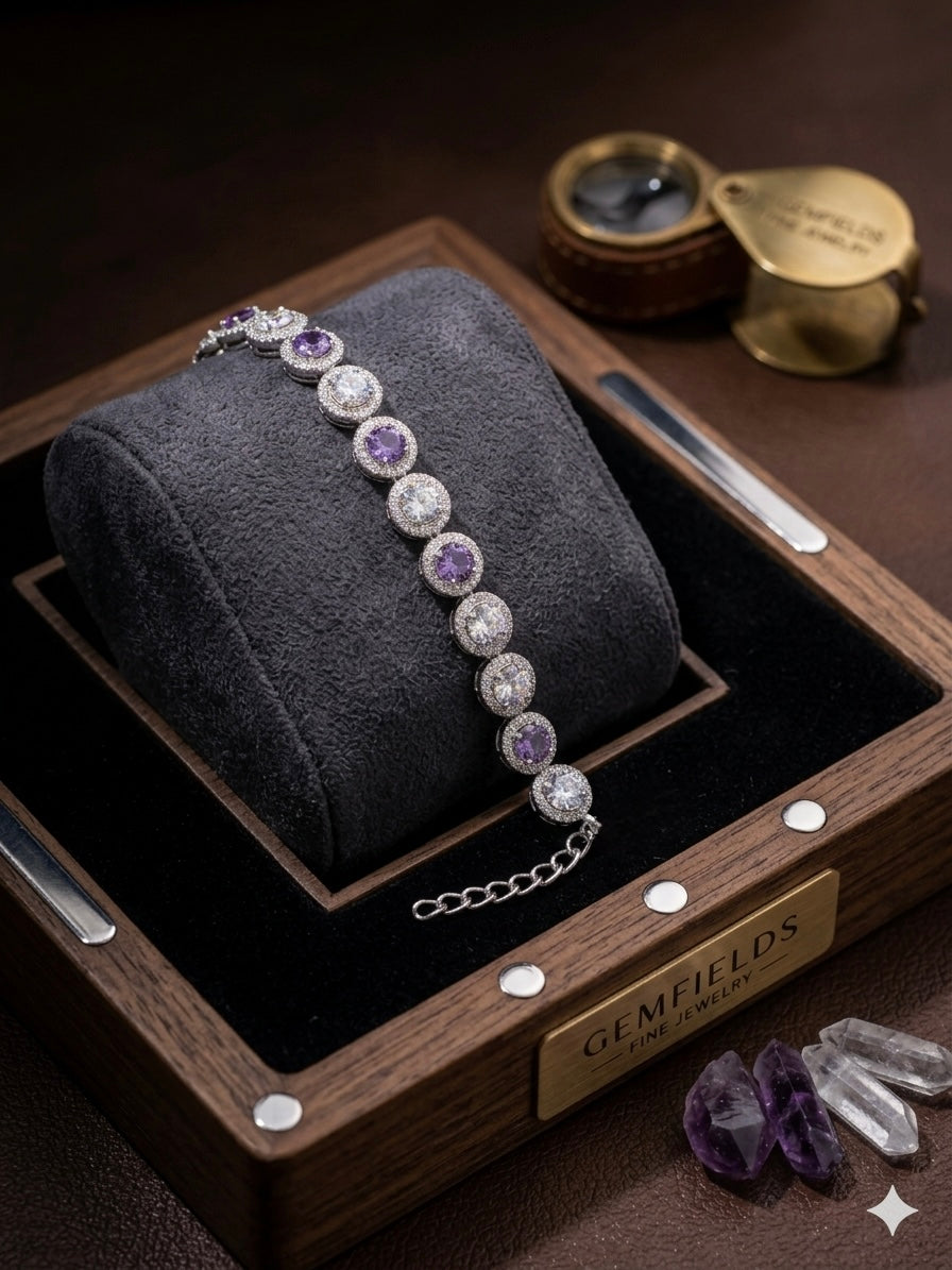 Silver Adjustable Tennis Bracelet for Women