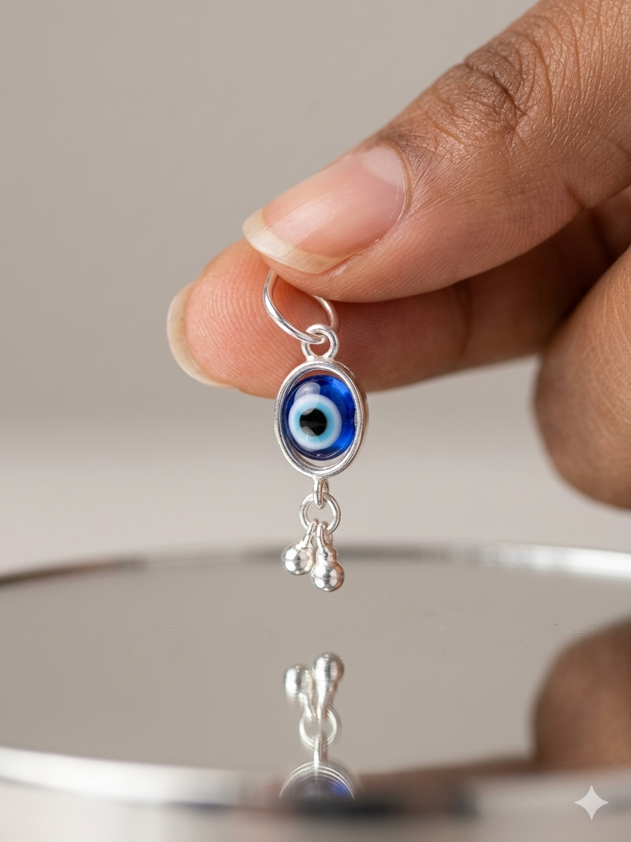 Sliver Unisex Evil Eye Pendant (1 peace)