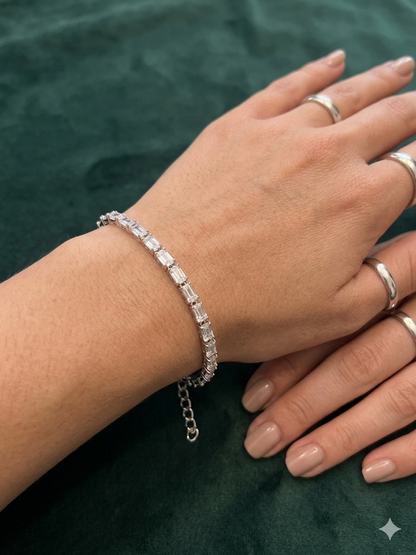Silver Adjustable Tennis Bracelet for Women