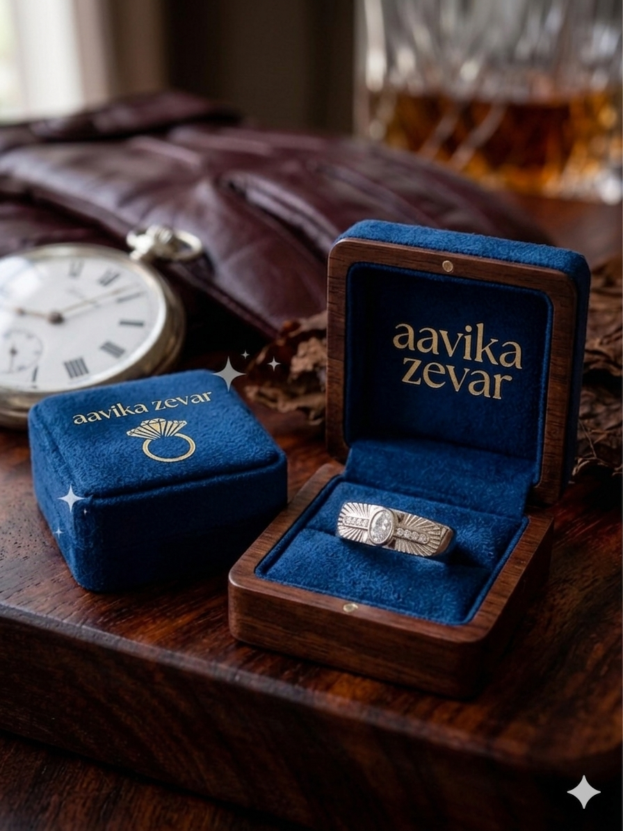 Italian Silver Men’s Ring with Rectangular Stone – Premium Designer Look