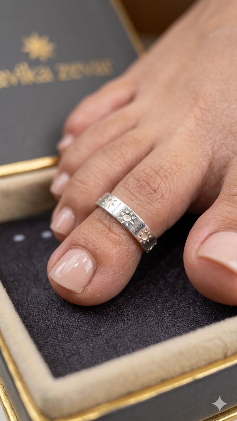 Aavika Silver Toe Rings (Pair)
