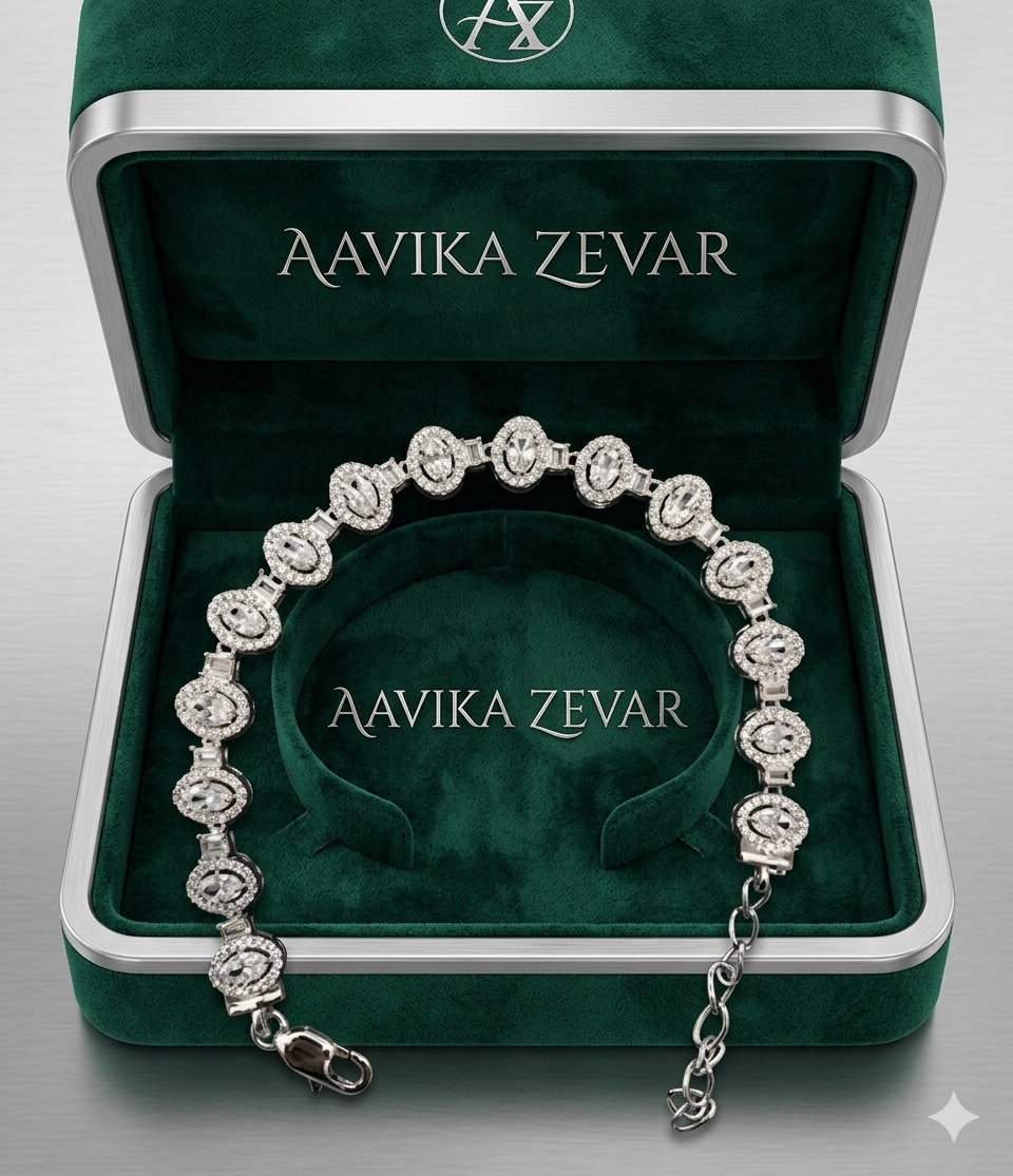 Silver Adjustable Tennis Bracelet for Women