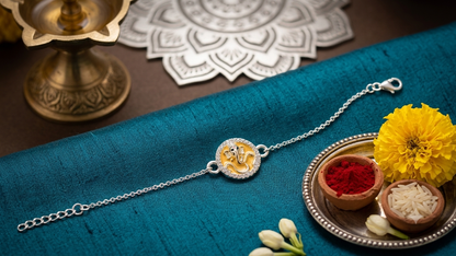 925 Silver Ganpati ji Charm Bracelet / Rakhi