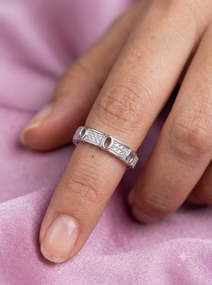 925 Silver Oval Cut-Out Eternity Band Ring