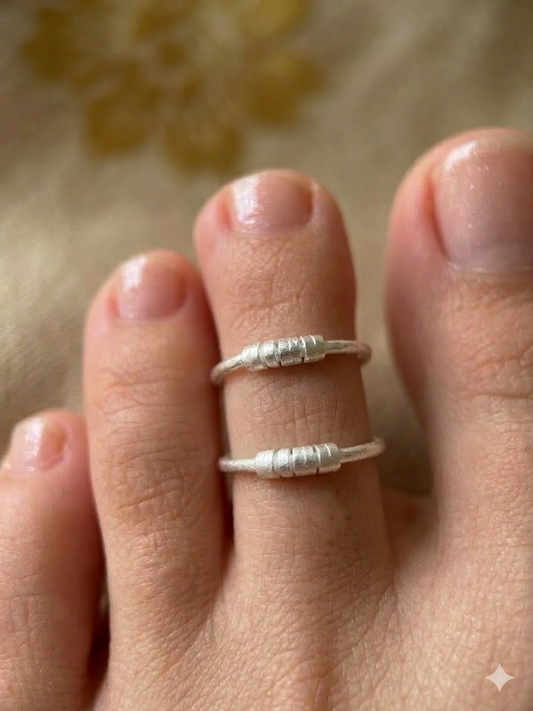 Modern 925 Sterling Silver Toe Ring Pair for Women