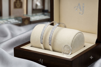 Shimmer Line Silver Bangles for Born Baby