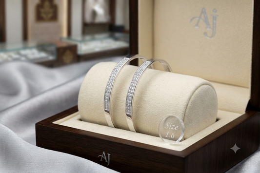 Shimmer Line Silver Bangles for Born Baby