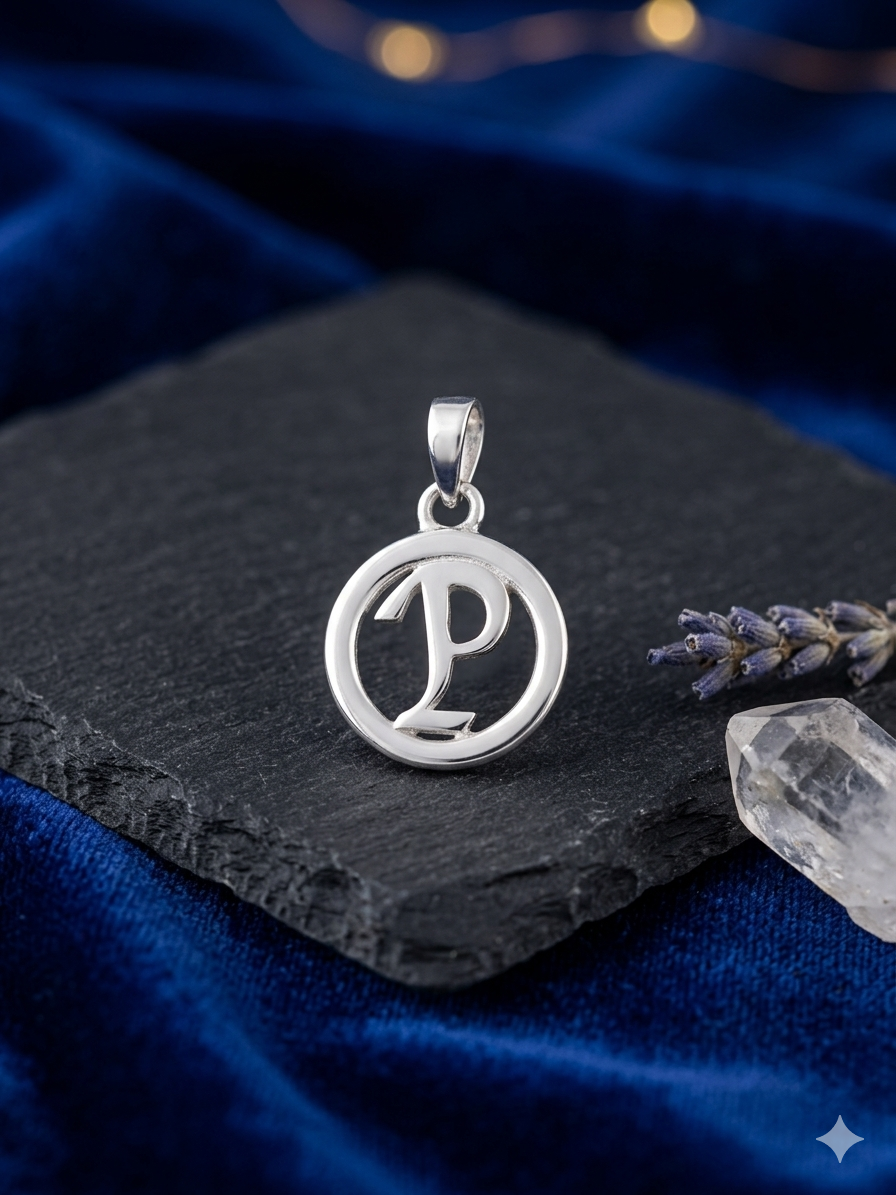 P Alphabet 925 silver pendant