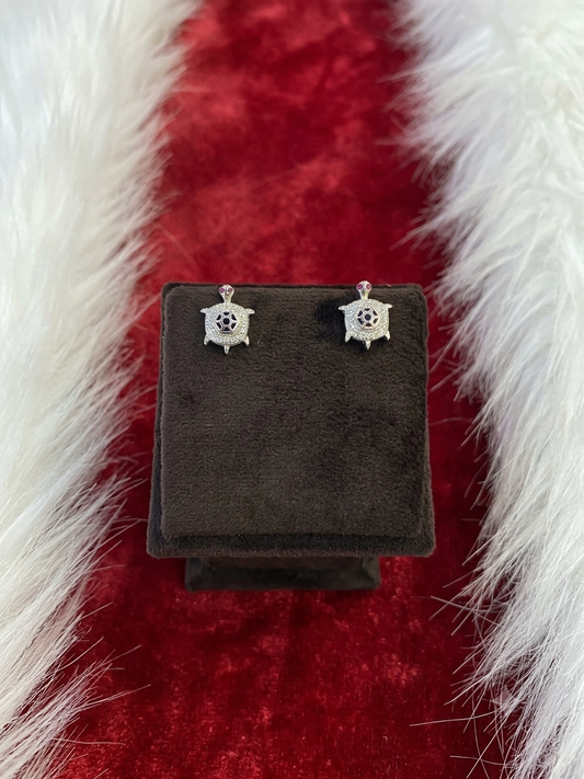 Turtle-Shaped Italian 925 Silver Tops Earrings