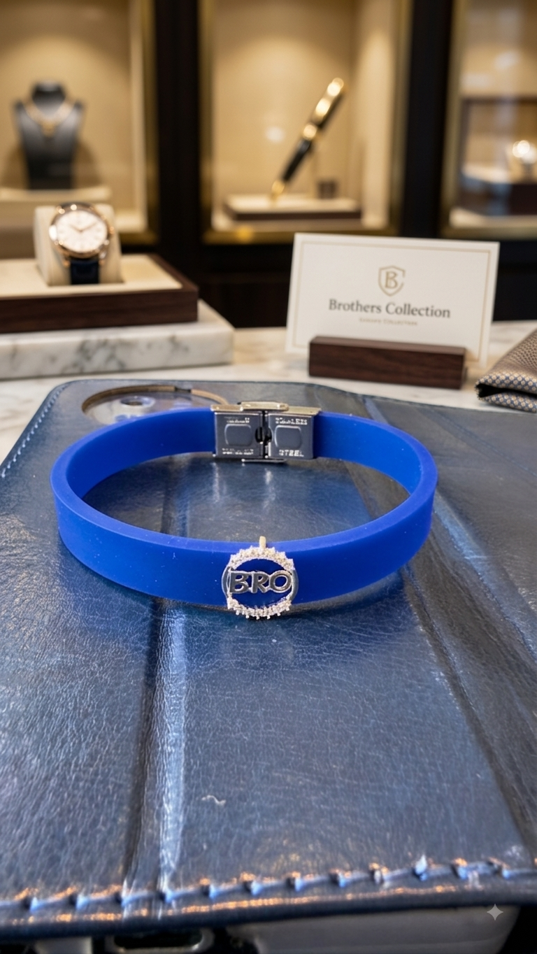Silicone Belt Silver BRO Charm Bracelet