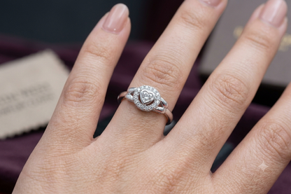 Heart-Cut Diamond Halo Ring with Split-Shoulder Ring