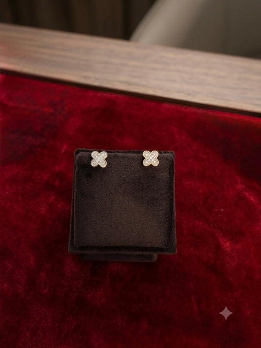 Elegant 925 Sterling Silver Four-Leaf Clover Stud Earrings for Women & Girls | Daily Wear Lightweight Earrings | Anti-Tarnish