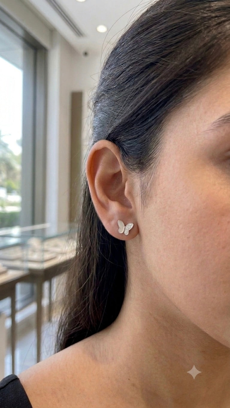 Aavika Zevar Sterling Silver butterfly Earrings for girls
