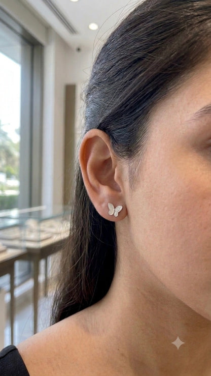 Aavika Zevar Sterling Silver butterfly Earrings for girls