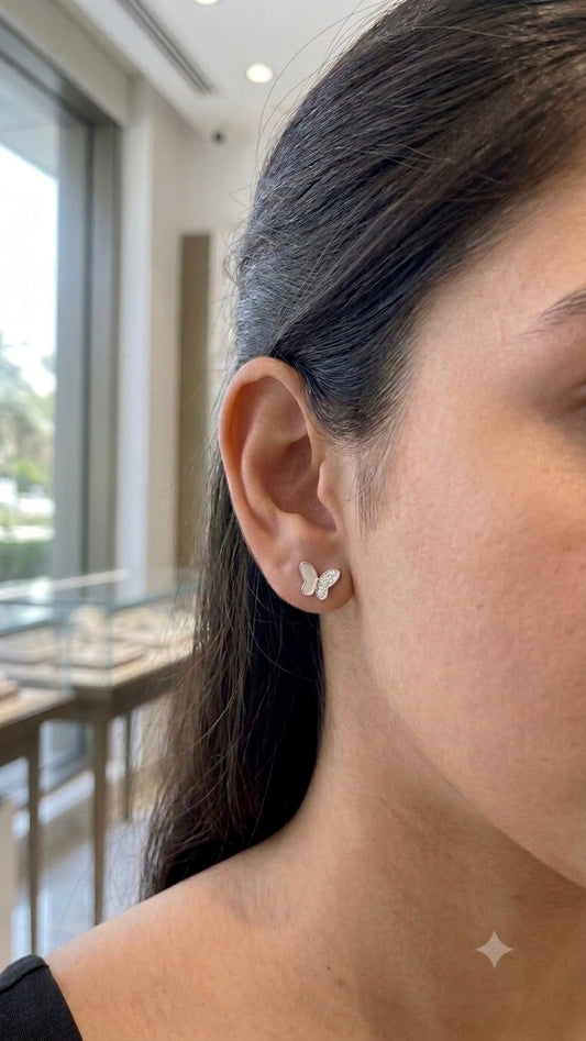 Aavika Zevar Sterling Silver butterfly Earrings for girls