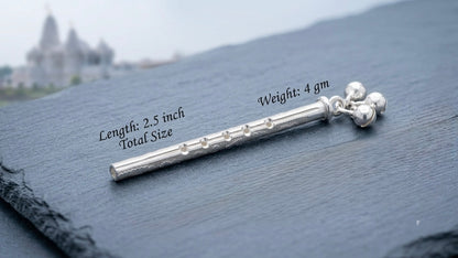 Pure Silver Flute (Bansuri) for Laddu Gopal / Puja Decor