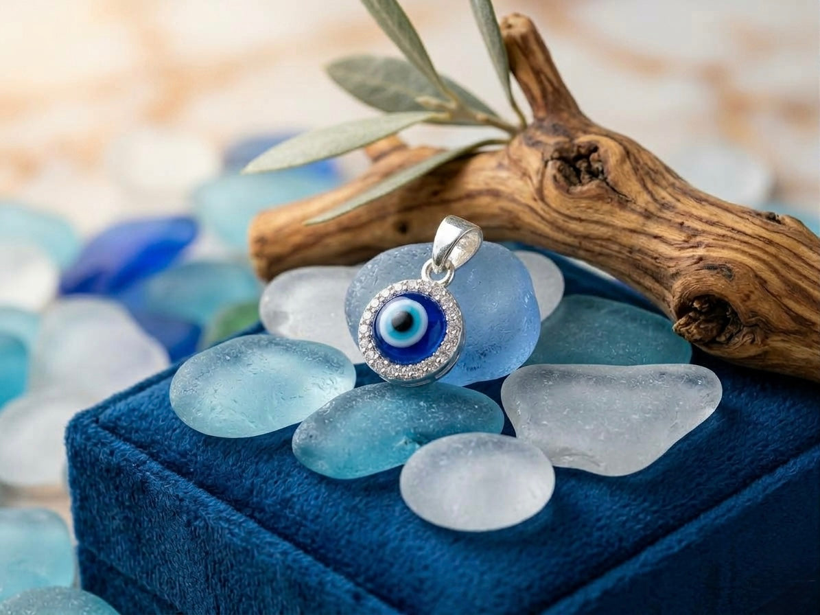 925 Silver Unisex Evil Eye Pendant