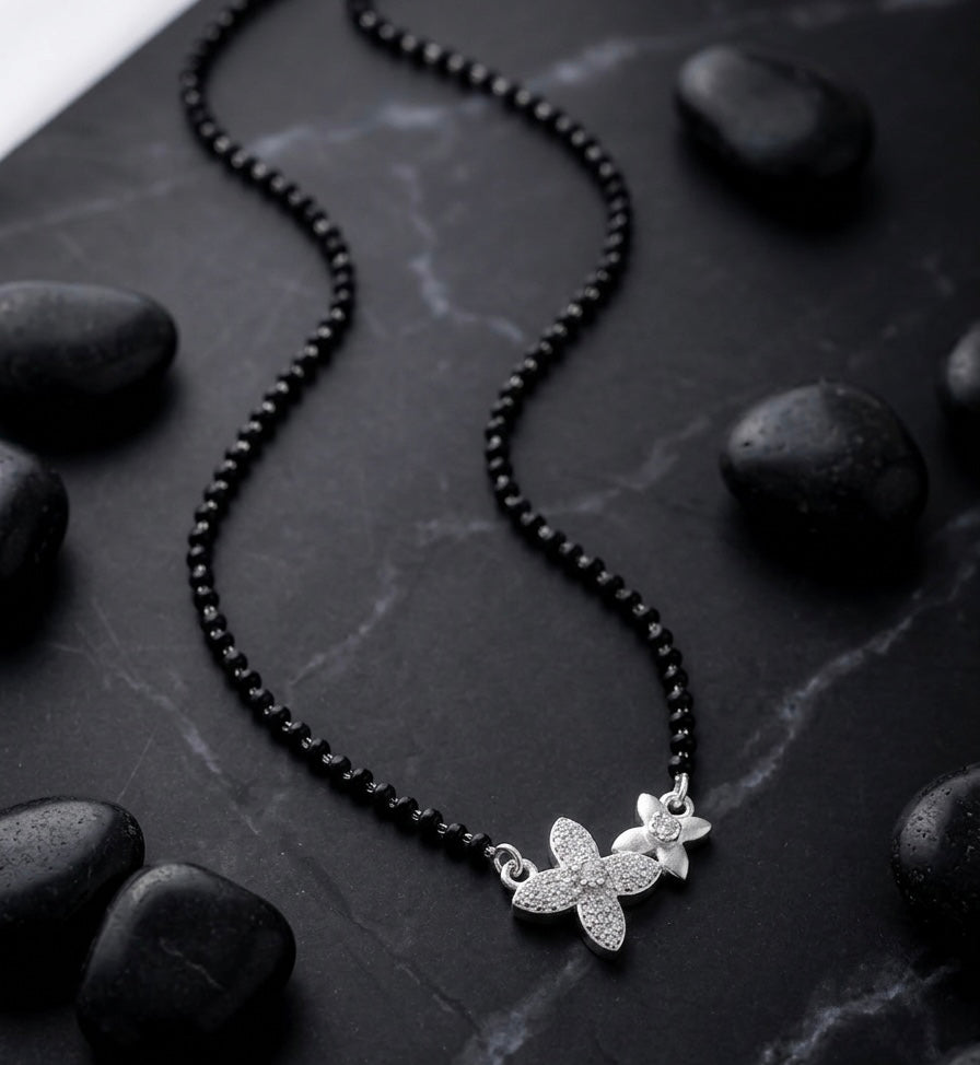 Traditional Silver Mangalsutra with Stylish Pendant