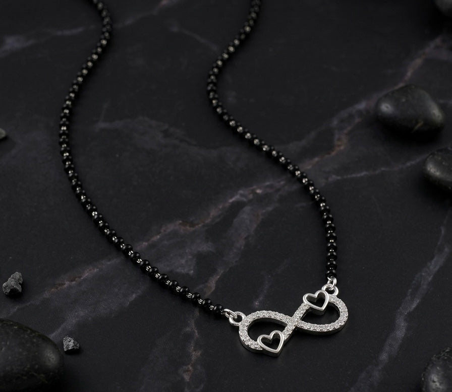 Your everyday infinit mangalsutra, redefined in 925 silver.