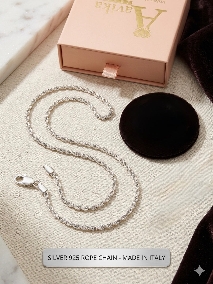 Elegant Silver rope Chain for Men & Women and kids