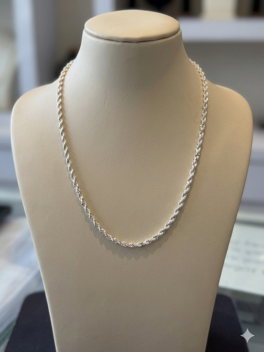 Elegant Silver rope Chain for Men & Women and kids