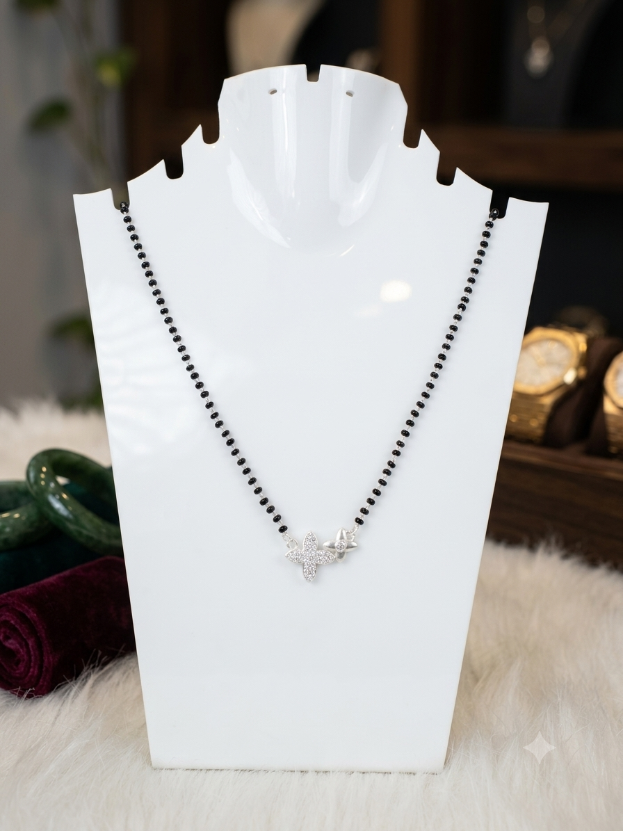Traditional Silver Mangalsutra with Stylish Pendant
