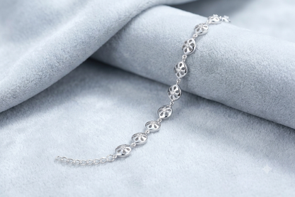 Silver Floral Link Bracelet
