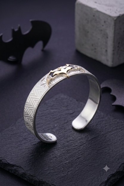 Men's Sterling Silver Batman Kada