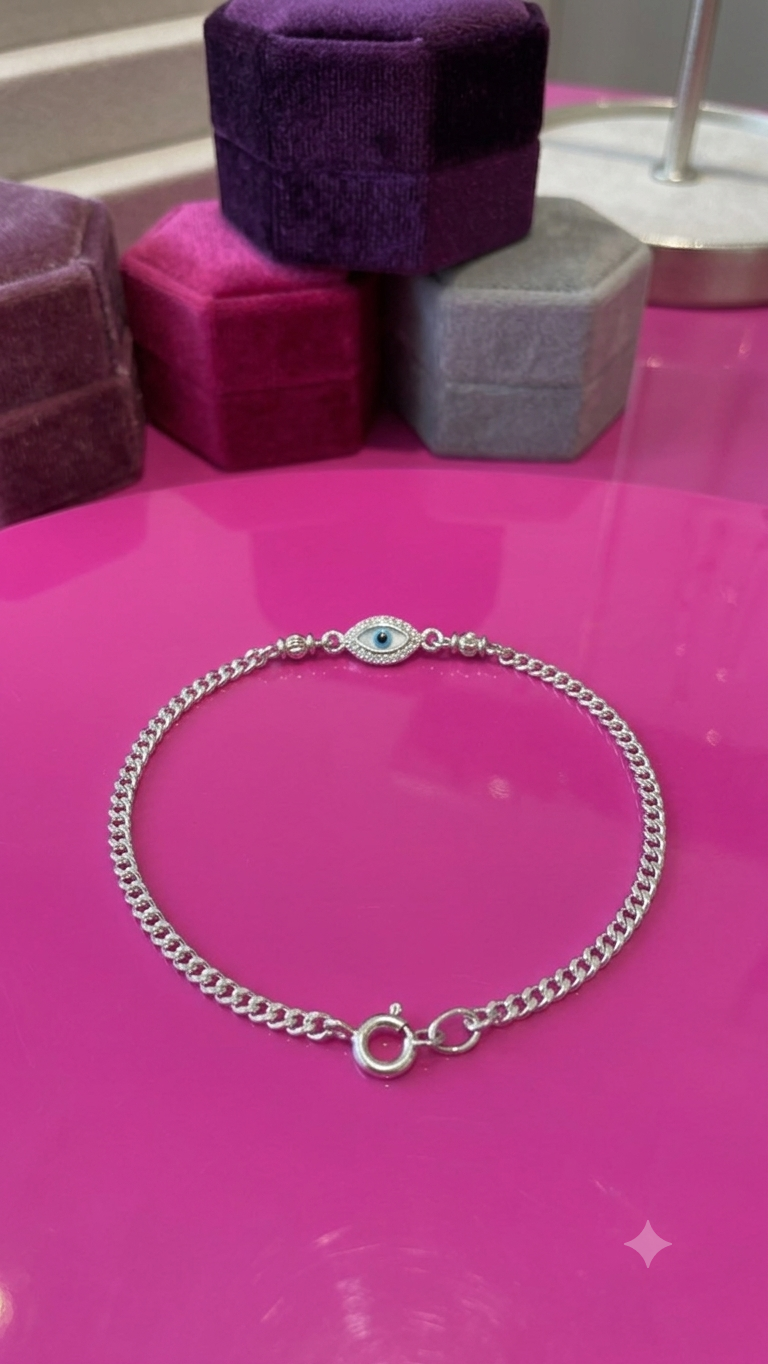 Evil eye Silver Bracelet for Women