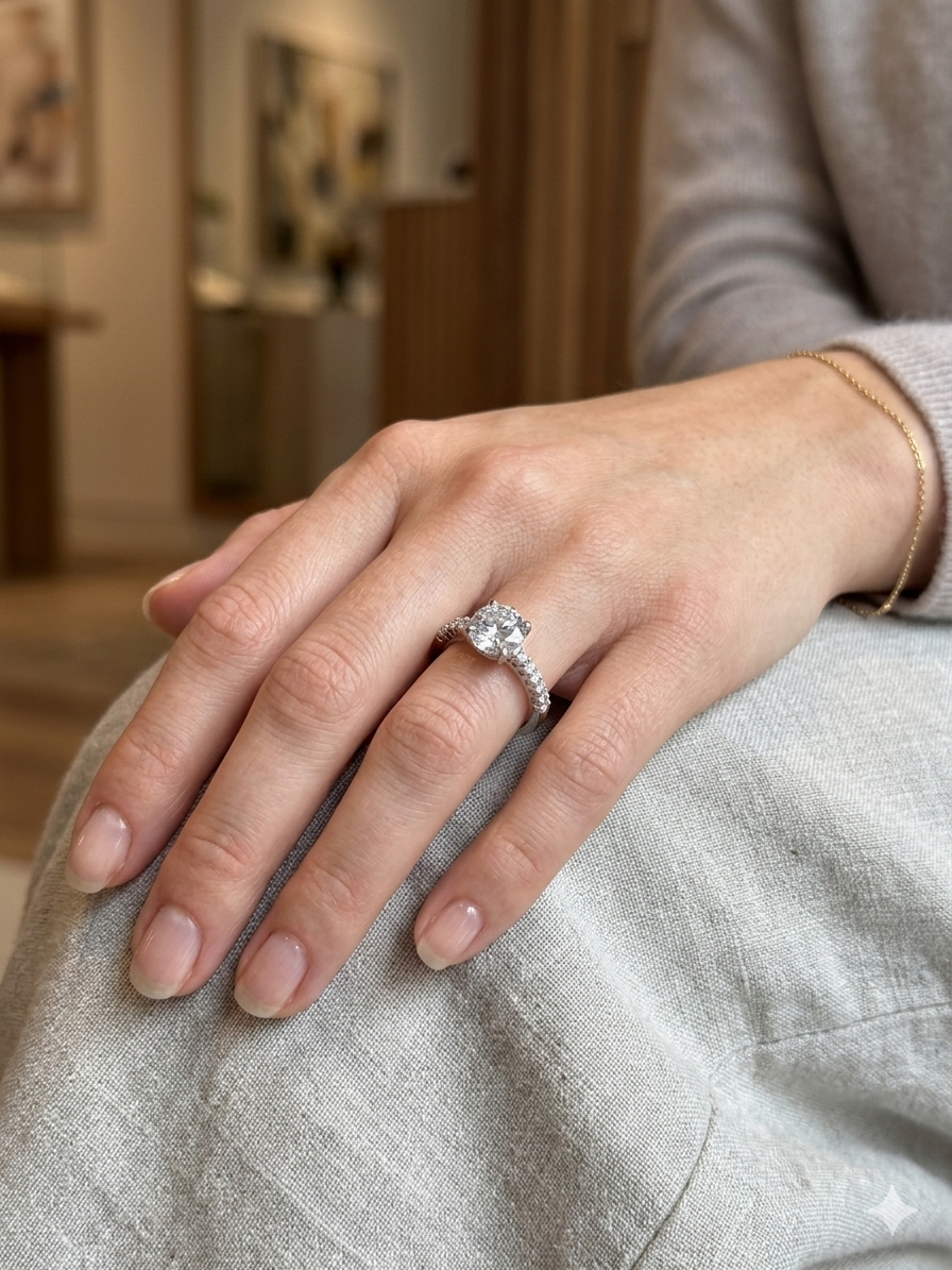 beautifull stone-studded eternity ring for her