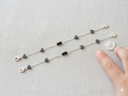 Italian silver 925 nazariya with Black beads