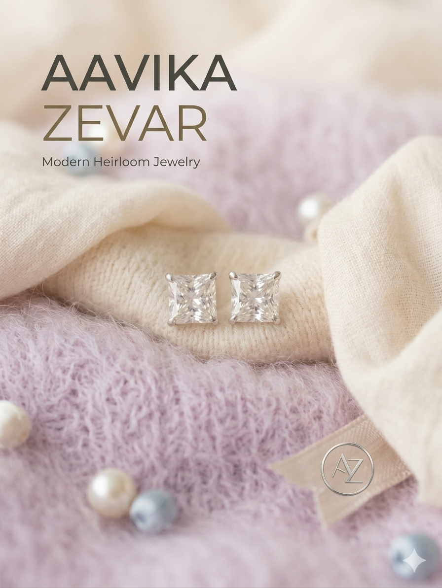 Aavika Zevar Sterling Silver single Stud Earrings for women & girls