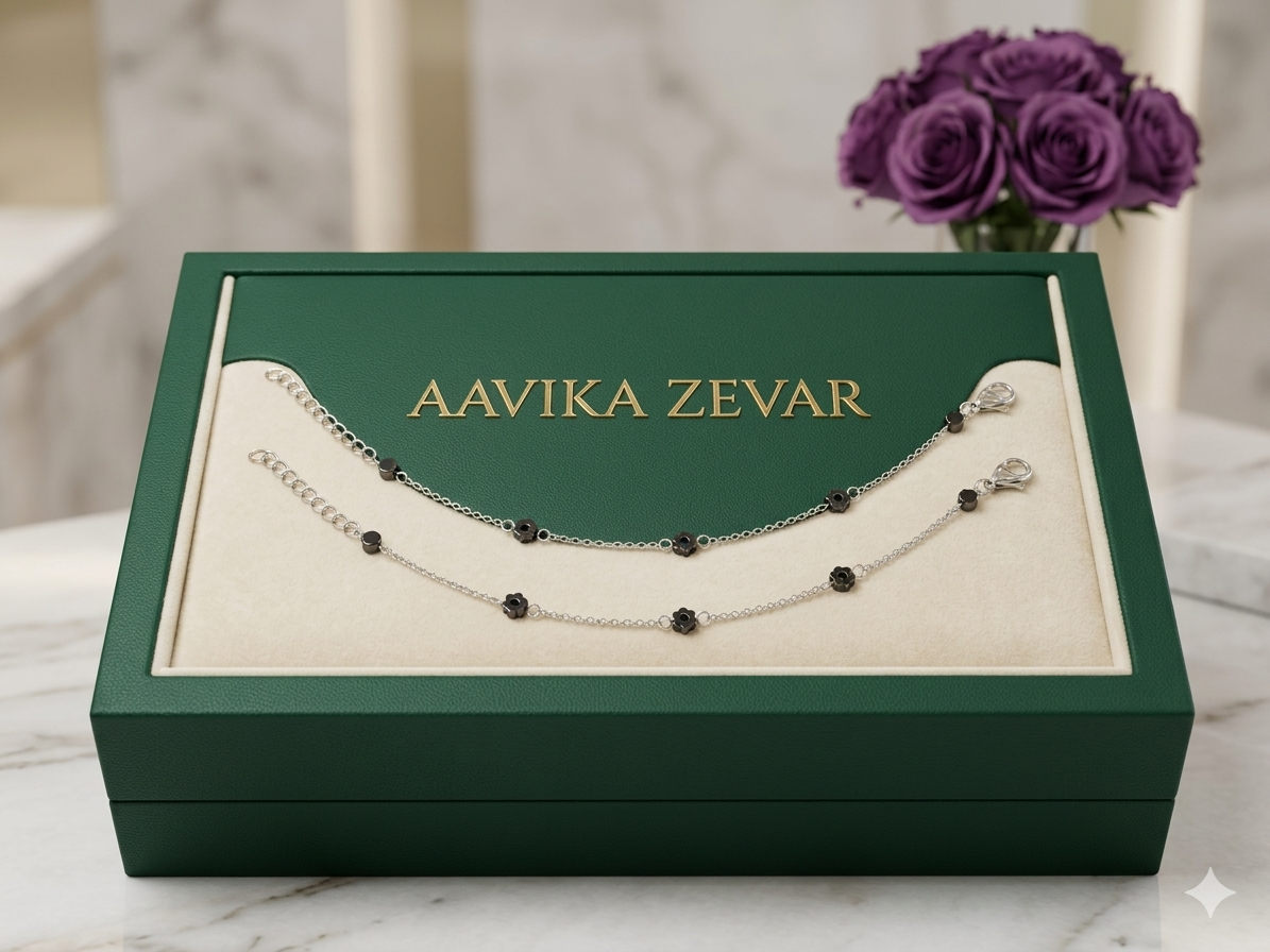 Italian silver 925 nazariya with Black beads