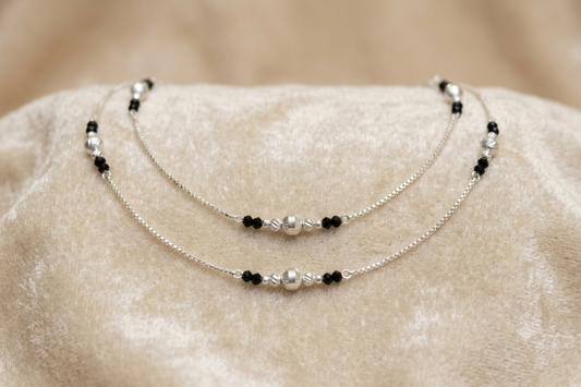 925 Sterling Silver Anklet pair