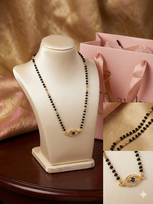 Gold Plated Evil Eye 925 silver Mangalsutra – Modern Protection & Timeless Elegance