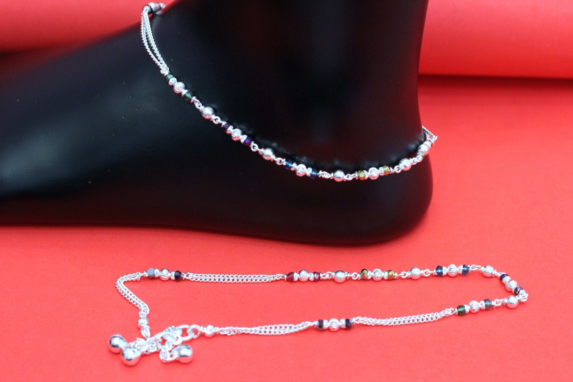 Silver anklet for women