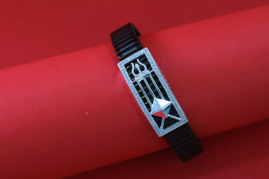 Stylish Rolex-Style Belt with Silver trishul Charm – Men's Fashion Accessory