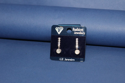 Elegant Italian 925 Silver CZ Tops Earrings
