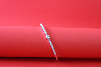 Silver Heart Kada Bracelet