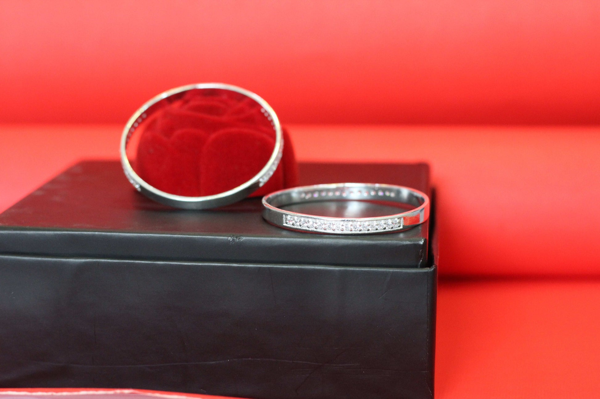 Shimmer Line Silver Bangles for kids