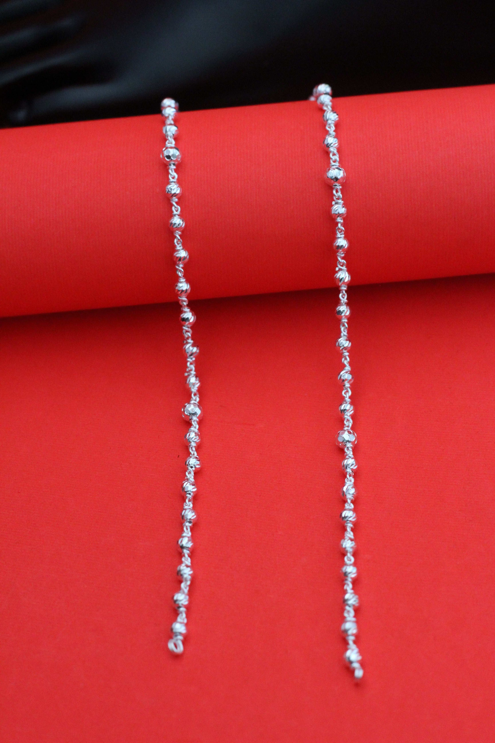 Aavika Zever silver anklet for women multi color beeds